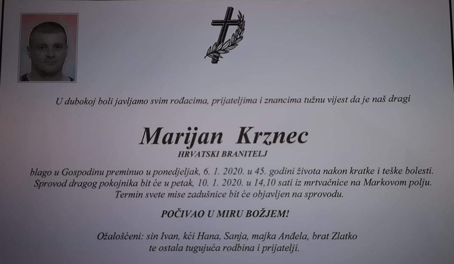 Posljednji pozdrav ratniku - Marijan Krznec