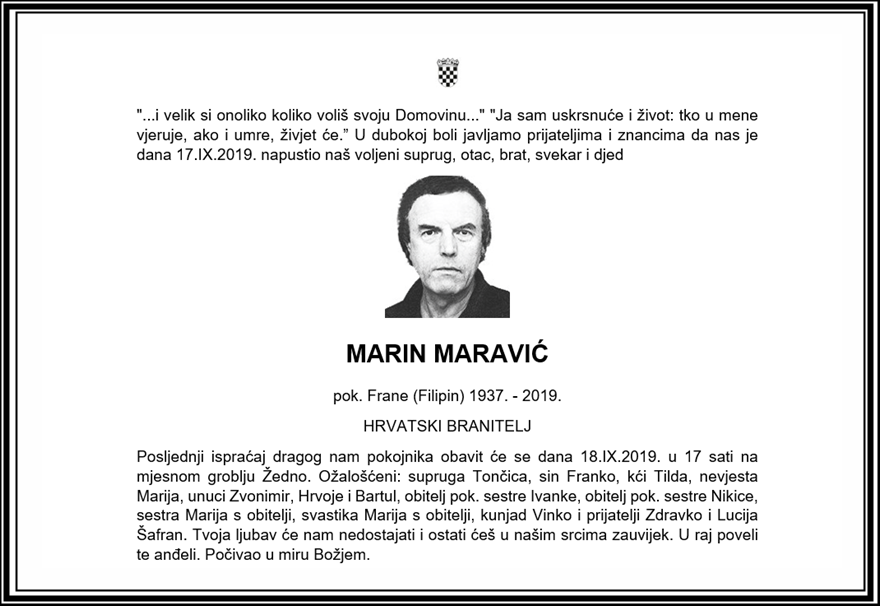 Posljednji pozdrav ratniku - Marin Maravić