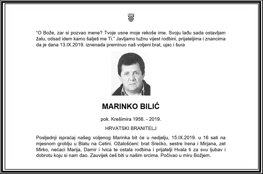Posljednji pozdrav ratniku - Marinko Bilić