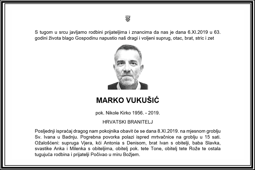 Posljednji pozdrav ratniku - Marko Vukušić