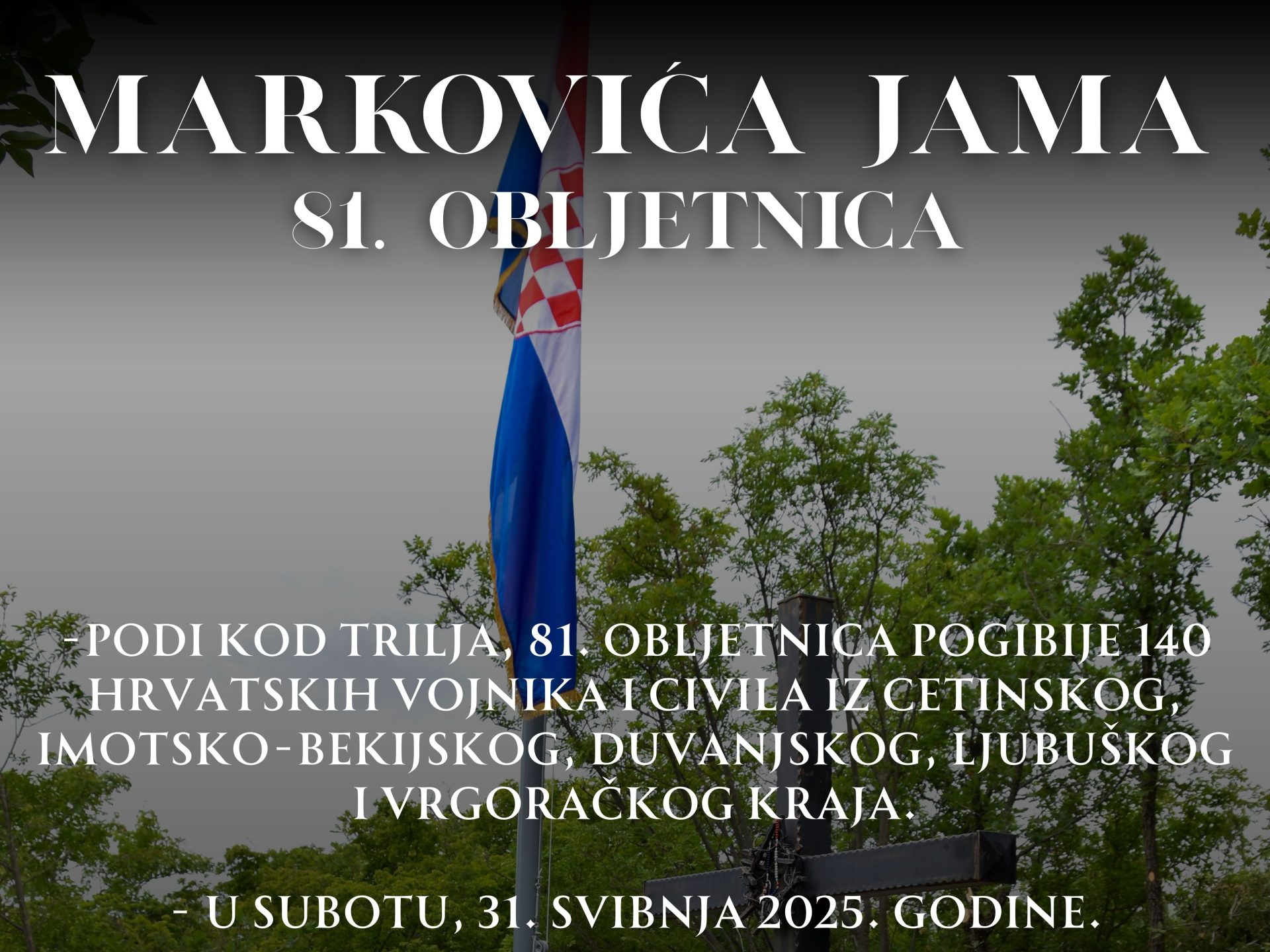 U subotu obilježavanje 81. obljetnice komunističkog zločina u Markovića jami