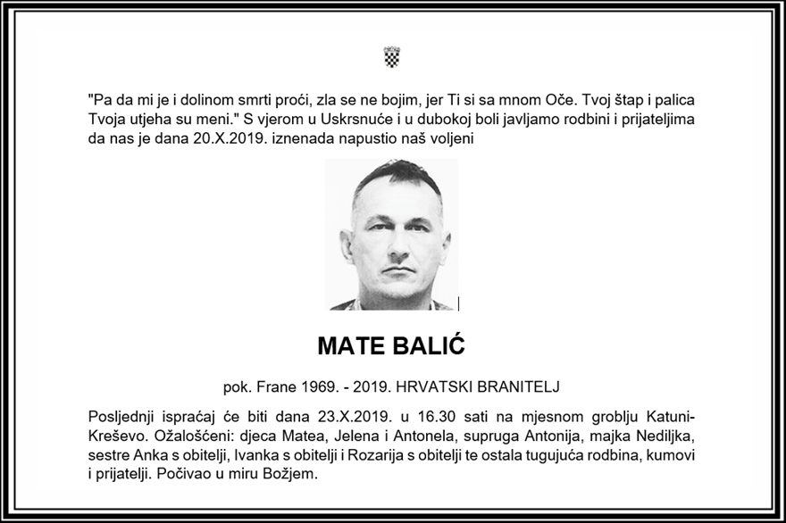 Posljednji pozdrav ratniku - Mate Balić