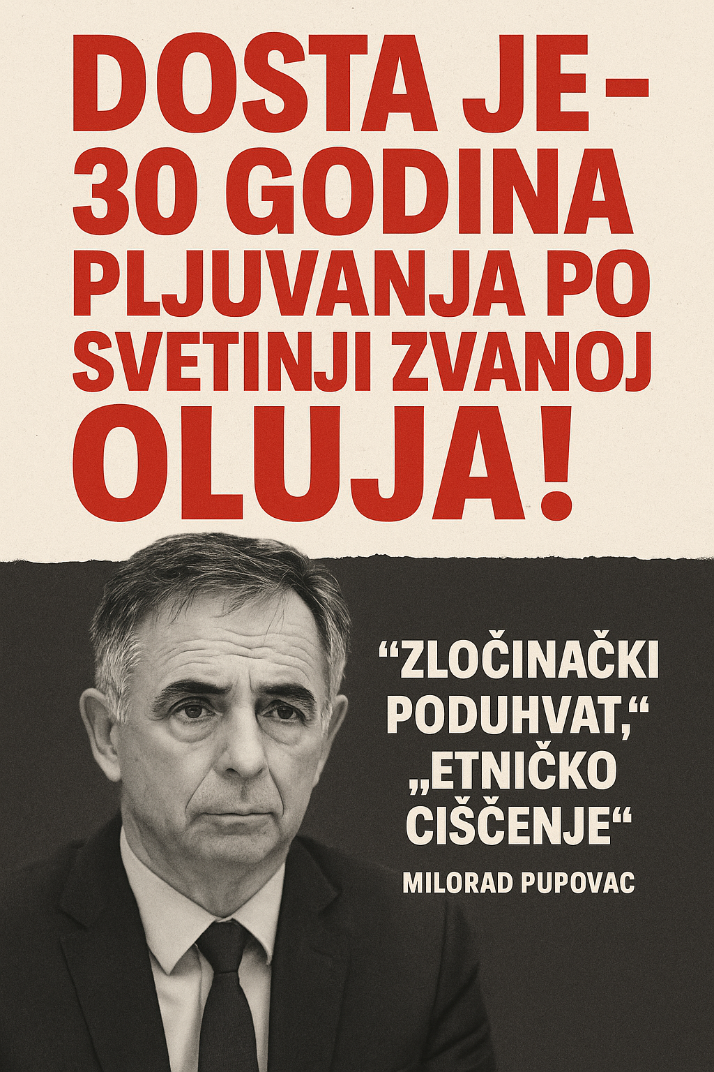 Oluji jedne dimenzije, prethodila je „Oluja“ prve dimenzije! - pismo zabrinutog čitatelja