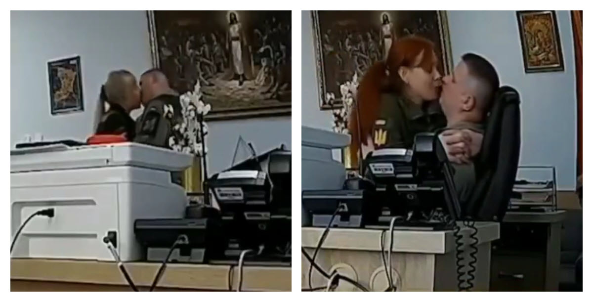 VIDEO Procurile snimke koje otkrivaju ukrajinskog zapovjednika u intimnim trenucima sa dvije djevojke u svom uredu