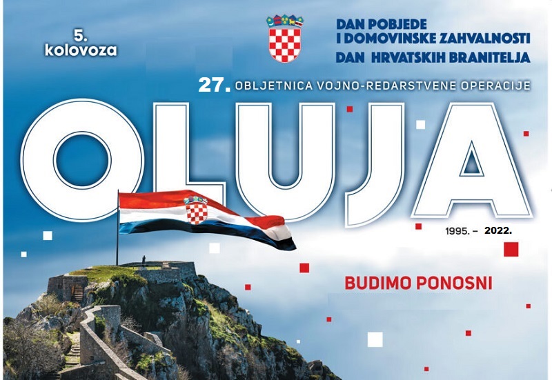 POZIV NA OBILJEŽAVANJE DANA POBJEDE I DOMOVINSKE ZAHVALNOSTI I DANA HRVATSKIH BRANITELJA U KNINU 2022. GODINE