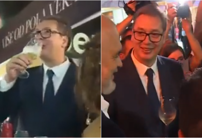 ‘SINE, ŠTA SI SE ULENIO, POSLUŽI GOSTA’! Pijanom Vučiću pred svima oduzimali čaše