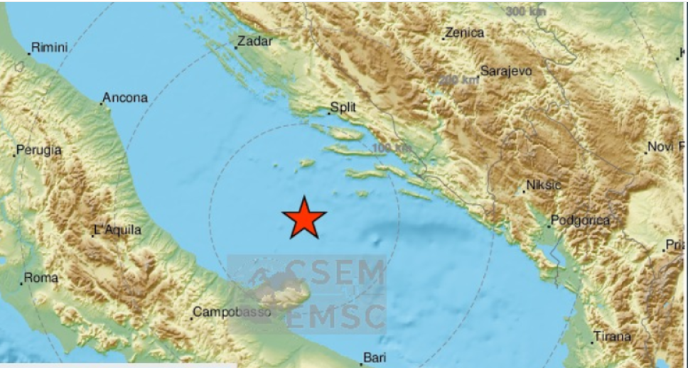 MAGNITUDE 3,8 PREMA RICHTERU Novi potres na Jadranu; osjetio se u Splitu, Šibeniku, Zadru...
