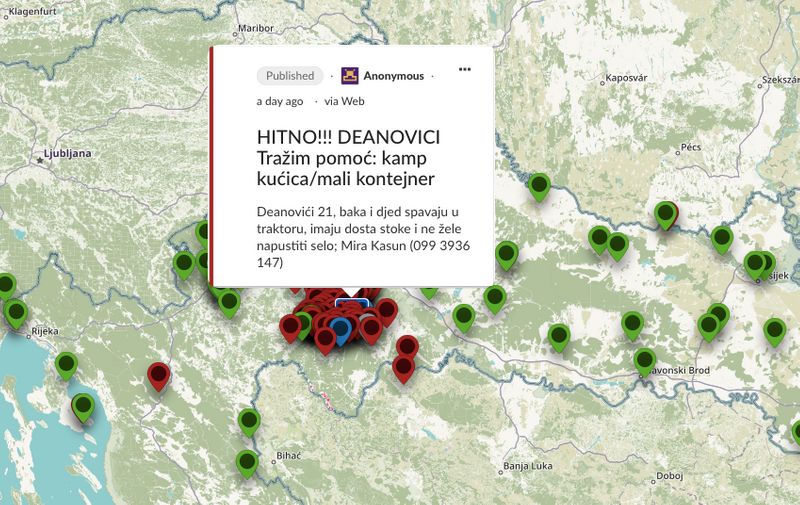 Pojavila se važna karta 'Potres 2020'. Kliknete i možete vidjeti tko i gdje treba pomoć, a tko je nudi