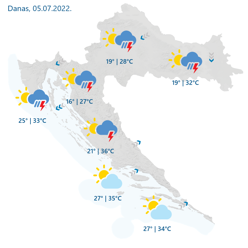 DHMZ: Danas promjenjivo i nestabilno