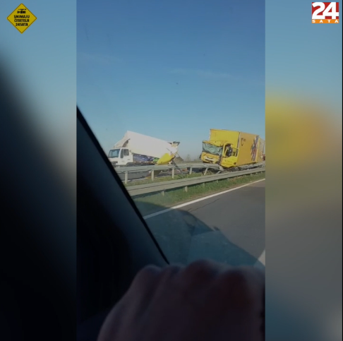 Nesreća kod Osijeka: Dva smrskana kamiona na obilaznici