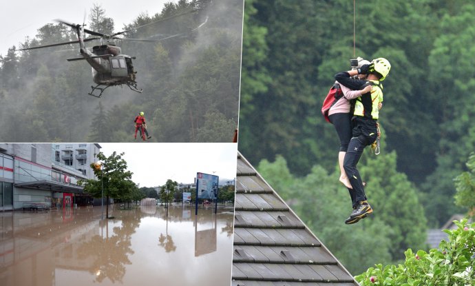 Drama u Sloveniji: Helikopterom izvlače ljude iz podivljale vodene bujice