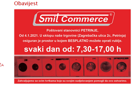 Od sutra besplatno pranje rublja za stanovnike Petrinje