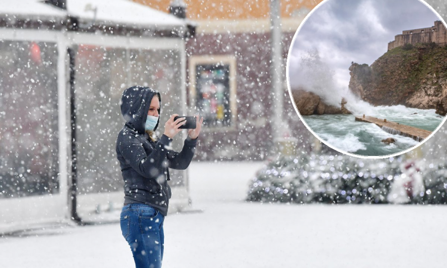 Snijeg pada diljem Hrvatske, na Jadranu olujno jugo 'potjeralo' more na kopno