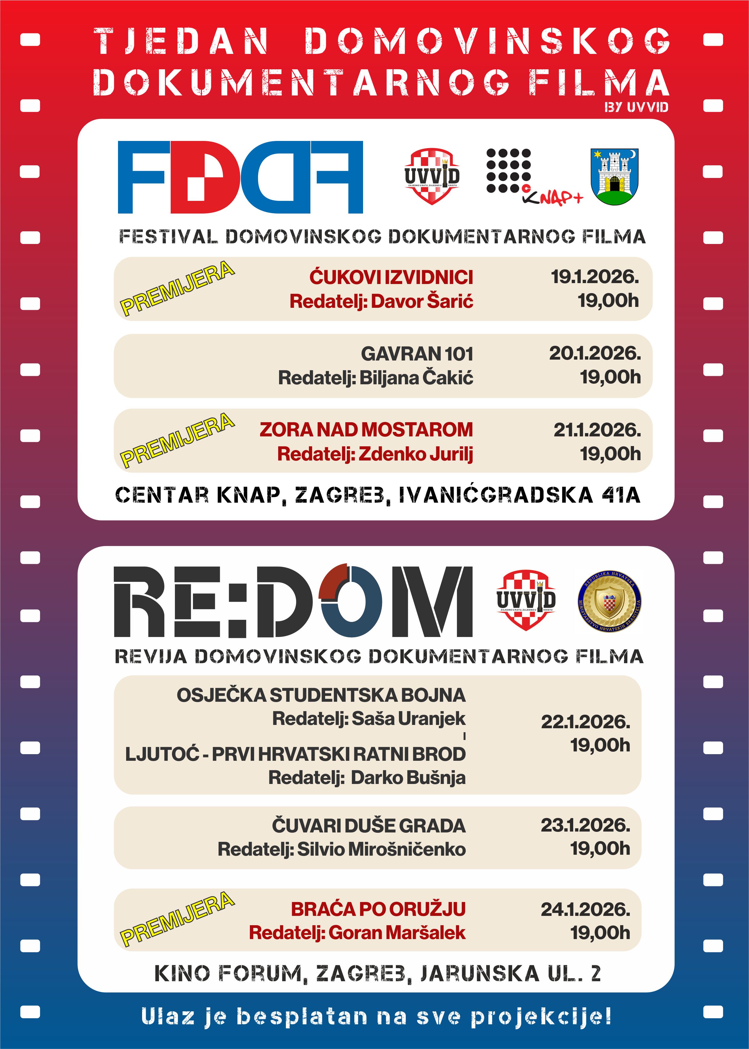Zagreb domaćin Tjedna domovinskog dokumentarnog filma od 19. do 24. siječnja