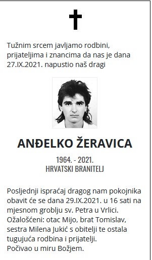 Anđelko Žeravica - Hrvatski branitelj 1964. - 2021.