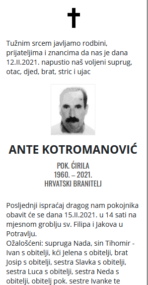 Ante Kotromanović - Hrvatski branitelj 1960. - 2021.