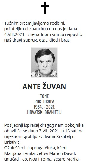 Ante Žuvan - Hrvatski branitelj 1954. - 2021.
