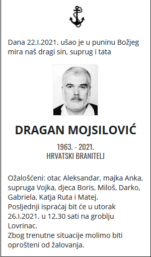 Dragan Mojsilović - Hrvatski branitelj 1963. - 2021.