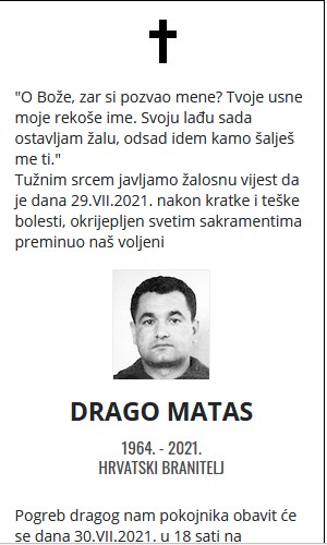 Drago Matas - Hrvatski branitelj 1964. - 2021.