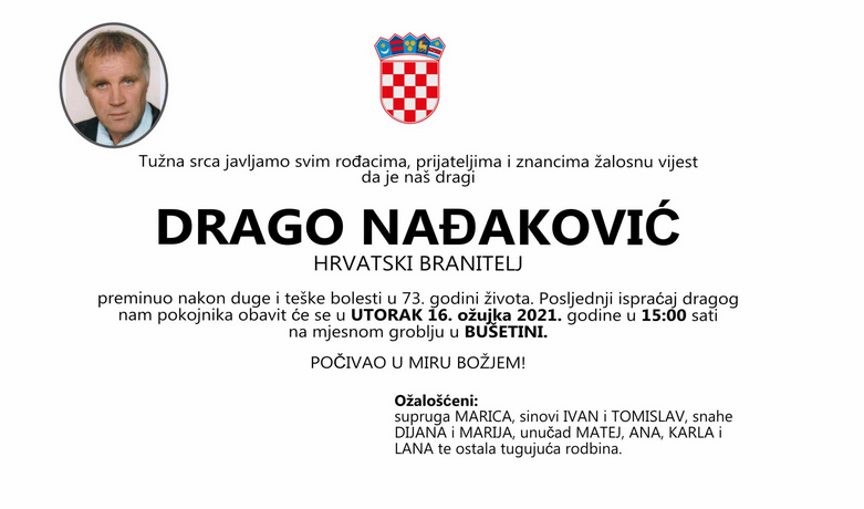 Drago Nađaković - Hrvatski branitelj 1948. - 2021.