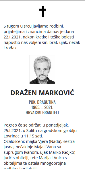 Dražen Marković - Hrvatski branitelj 1965. - 2021.