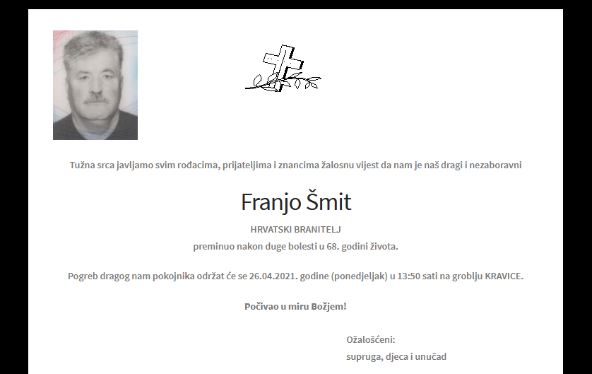 Franjo Šmit - Hrvatski branitelj 1953. - 2021.
