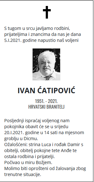 Ivan Ćatipović - Hrvatski branitelj 1951. - 2021.