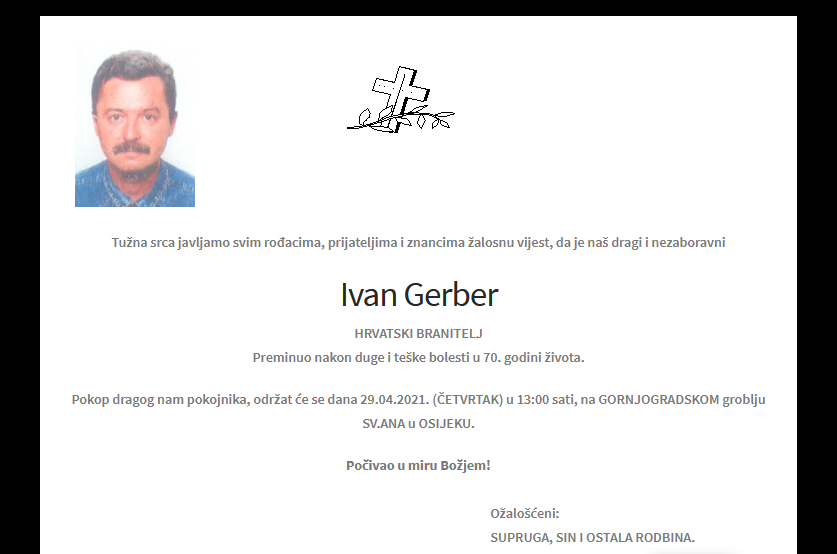 Ivan Gerber - Hrvatski branitelj 1951. - 2021.