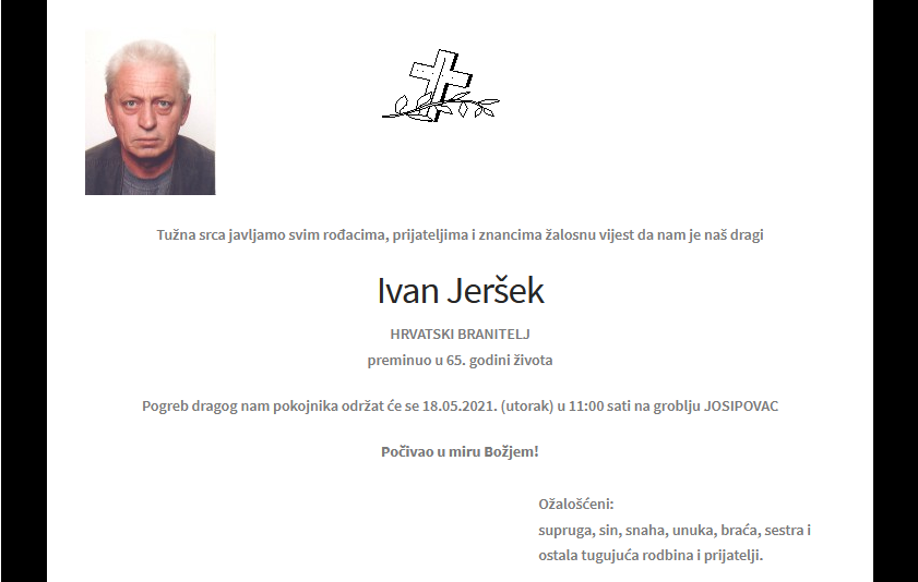 Ivan Jeršek - Hrvatski branitelj 1956. - 2021.