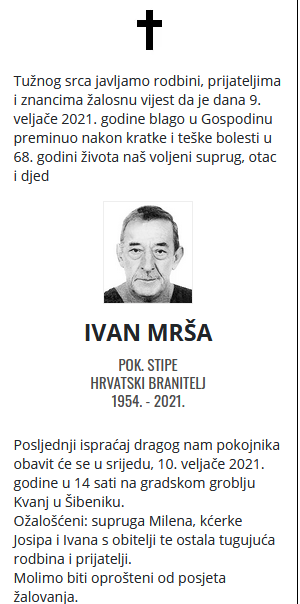 Ivan Mrša - Hrvatski branitelj 1954. - 2021.