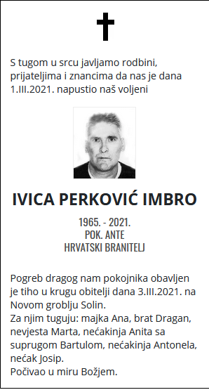 Ivica Perković - Hrvatski branitelj 1965. - 2021.