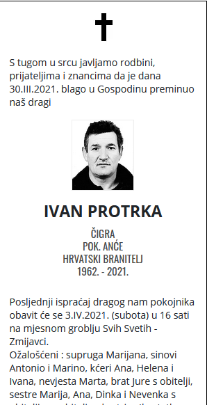 Ivan Protrka - Hrvatski branitelj 1962. - 2021.