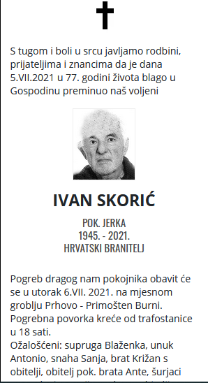 Ivan Skorić - Hrvatski branitelj 1945. - 2021.