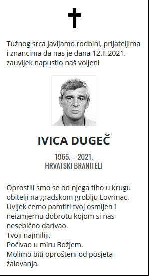 Ivica Dugeč - Hrvatski branitelj 1965. - 2021.