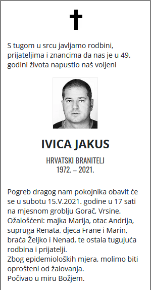 Ivica Jakus - Hrvatski branitelj 1972. - 2021.