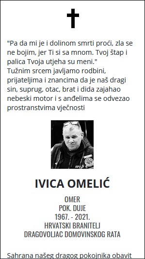 Ivica Omelić - Hrvatski dragovoljac 1967. - 2021.