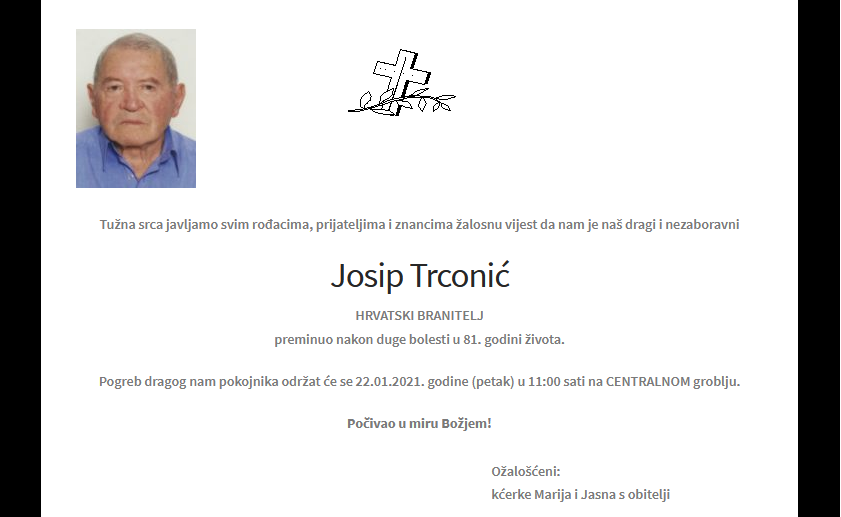 Josip Trconić - Hrvatski branitelj 1940. - 2021.