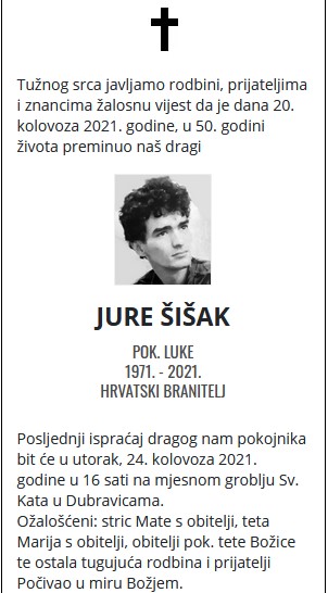 Jure Šišak - Hrvatski branitelj 1971. - 2021.