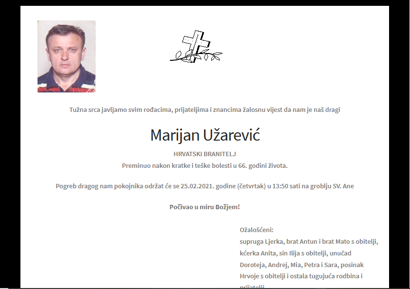 Marijan Užarević - Hrvatski branitelj 1955. - 2021.