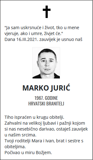 Marko Jurić - Hrvatski branitelj 1967. - 2021.