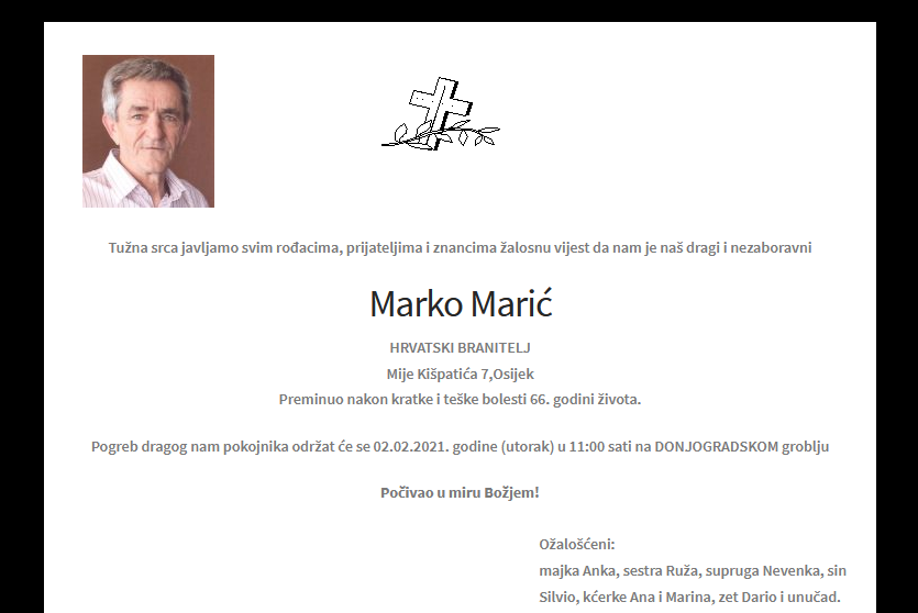 Marko Marić - Hrvatski branitelj 1955. -2021.