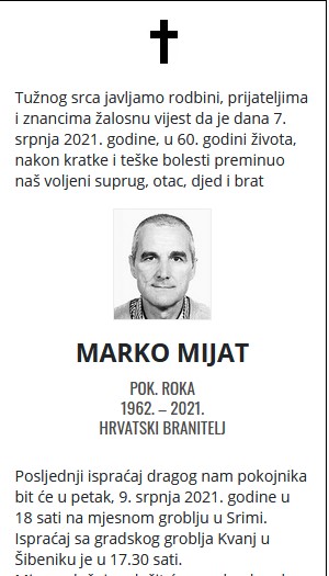 Marko Mijat - Hrvatski branitelj 1962. - 2021.