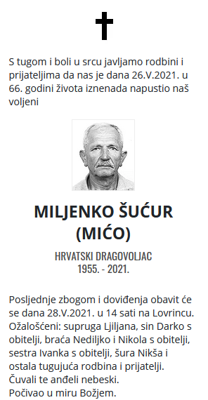 Miljenko Šućur - Hrvatski dragovoljac 1955. - 2021.