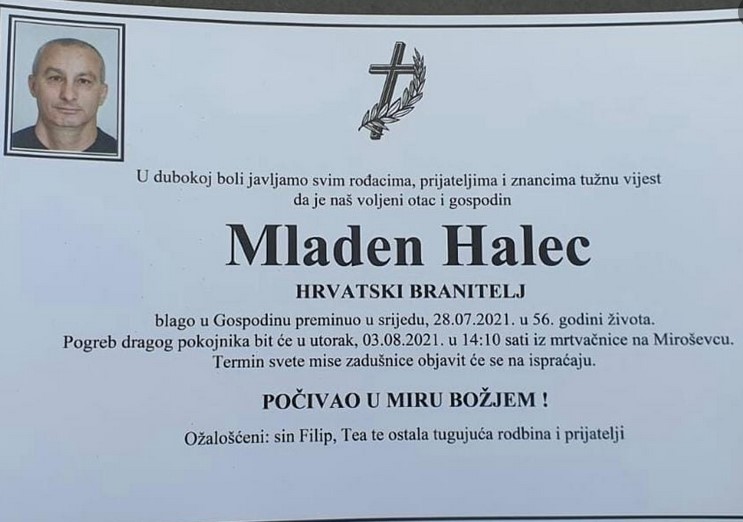 Mladen Halec - Hrvatski branitelj 1965. - 2021.