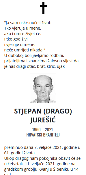 Stjepan Jurešić - Hrvatski branitelj 1960. - 2021.