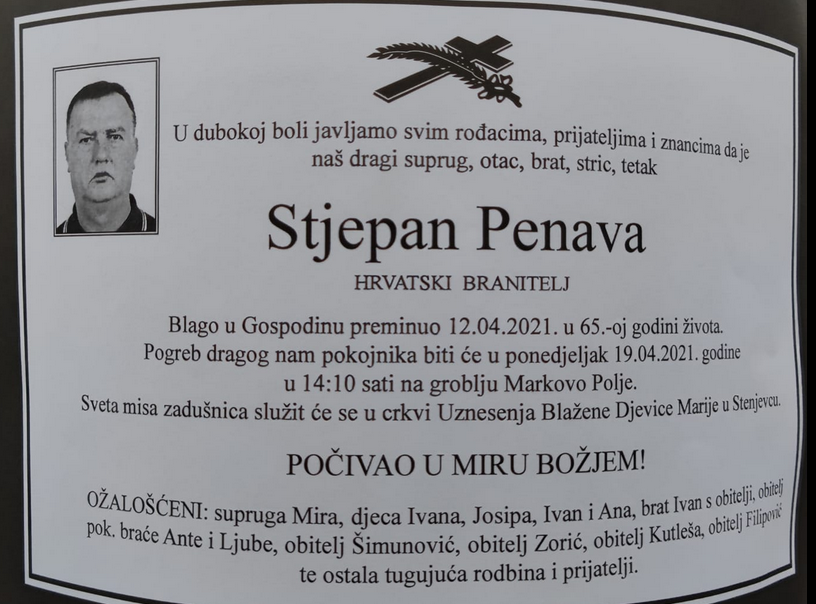 Stjepan Penava - Hrvatski branitelj 1956. - 2021.