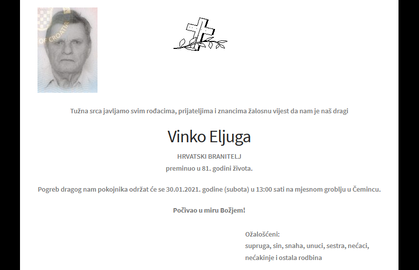 Vinko Eljuga - Hrvatski branitelj 1940. - 2021.
