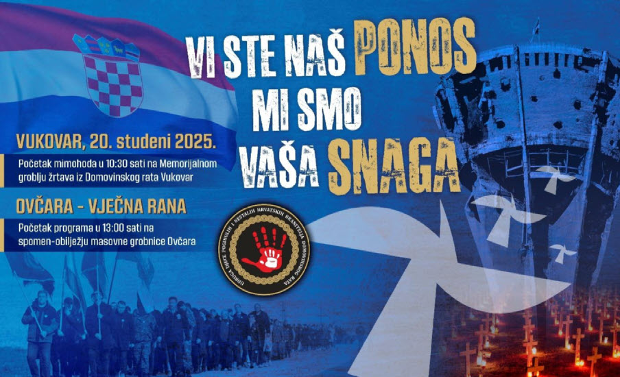Vukovar 2025: Mimohodom „Vi ste naš ponos – mi smo vaša snaga“ odaje se počast žrtvama Ovčare