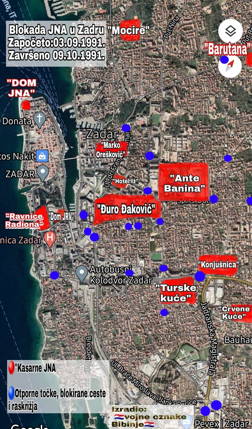 U susret Danu obrane grada Zadra: Vojarne JNA u gradu Zadru 1991.g.!