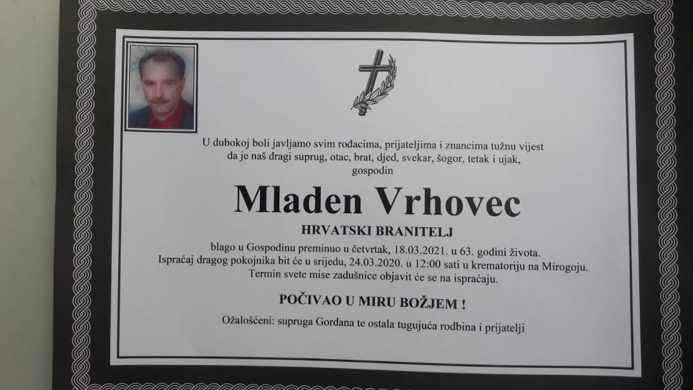 Mladen Vrhovec - Hrvatski branitelj 1958. - 2021.